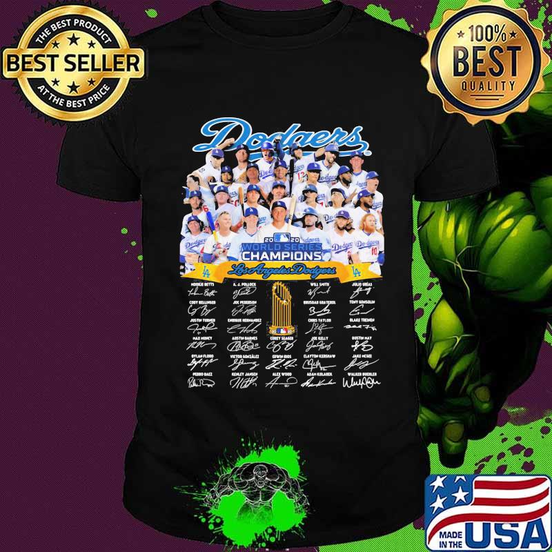 Los angeles dodgers baseball 2020 world series champions signatures shirt