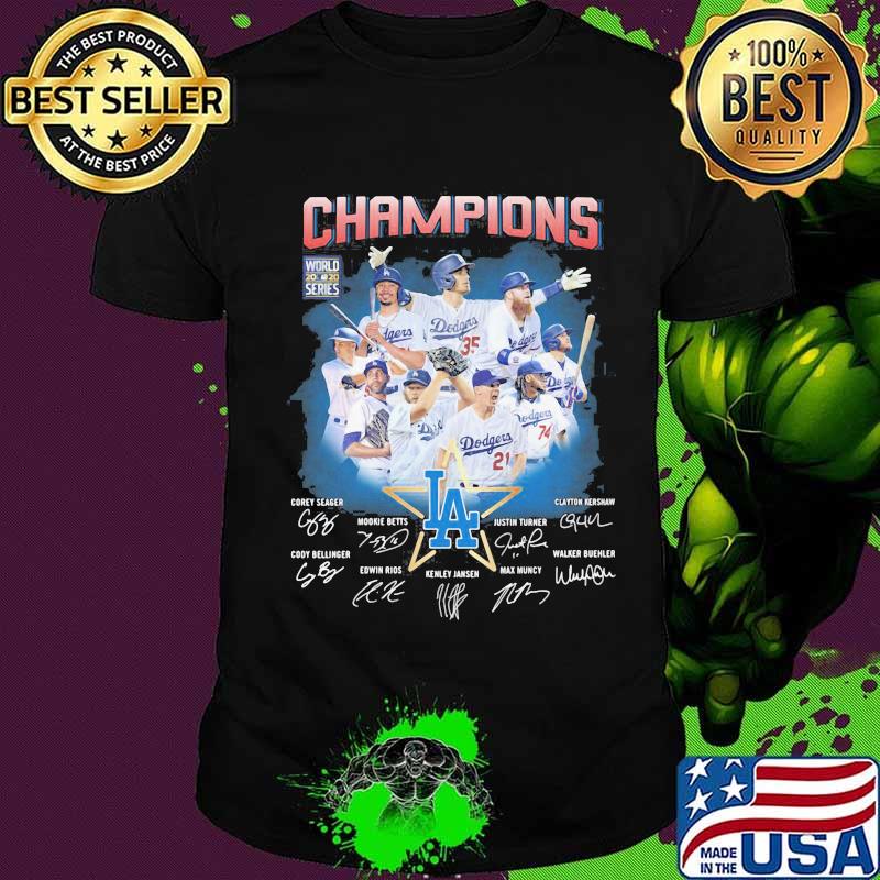 Los angeles dodgers world 2020 series signatures shirt