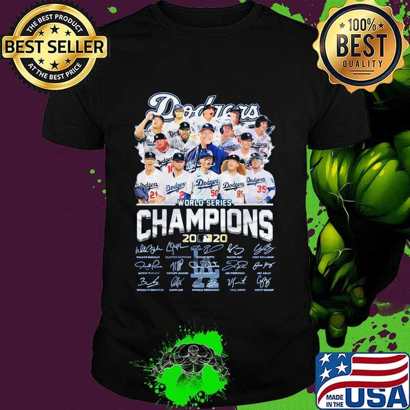 Los angeles dodgers world series champions 2020 signatures shirt