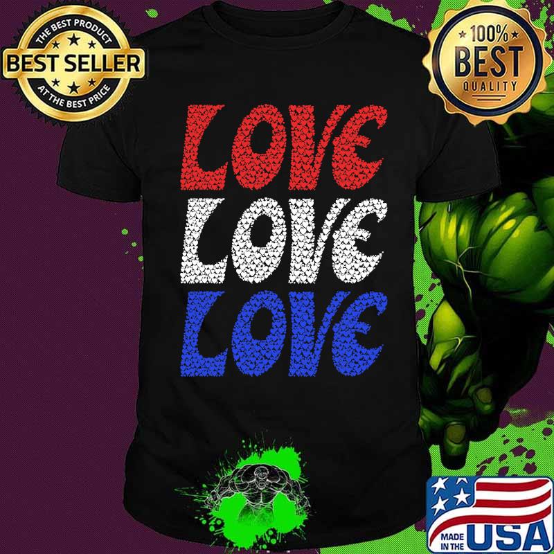 Love Love Love American Flag Shirt
