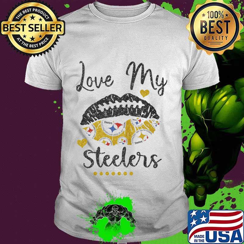 Love My Steelers Team Lip Football Shirt