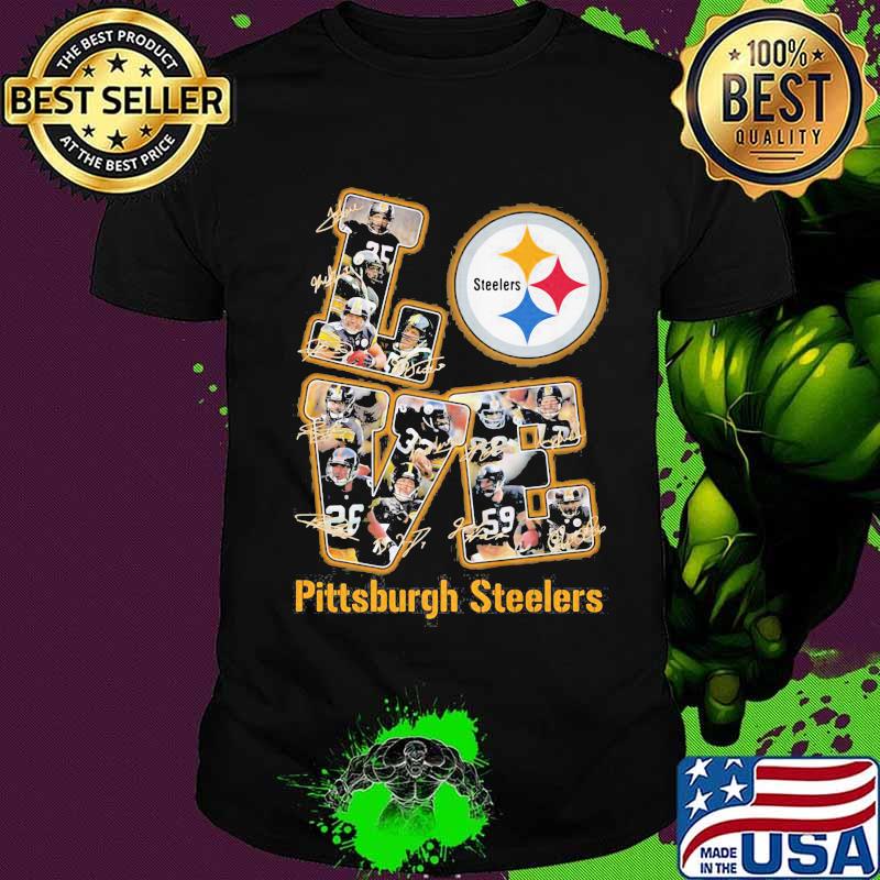 Love pittsburgh steelers signatures shirt