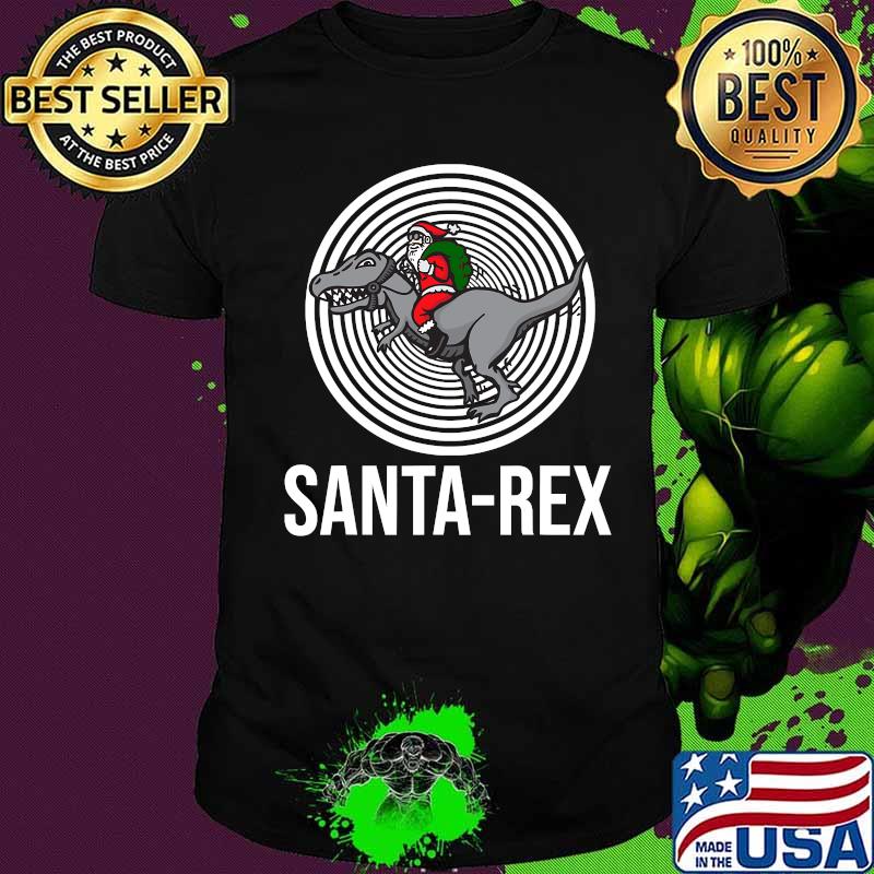 Masked santa claus riding a t rex dinosaur santa-rex shirt