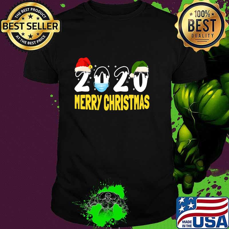 Merry Christmas 2020 Quarantine Christmas Santa Face Mask Shirt