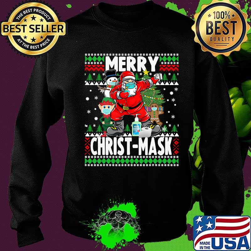 Merry Christmas 2020 Santa Dabbing Christ-Mask Light Shirt Sweater Merry Christmas 2020 Santa Dabbing Christ-Mask Light Shirt Sweater