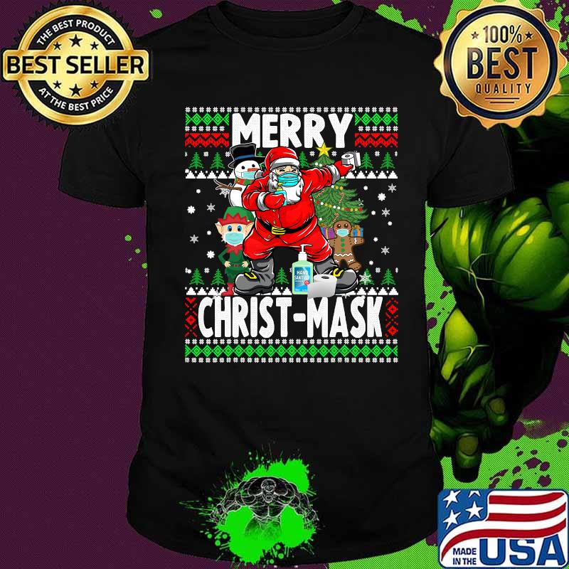 Merry Christmas 2020 Santa Dabbing Christ-Mask Light Shirt