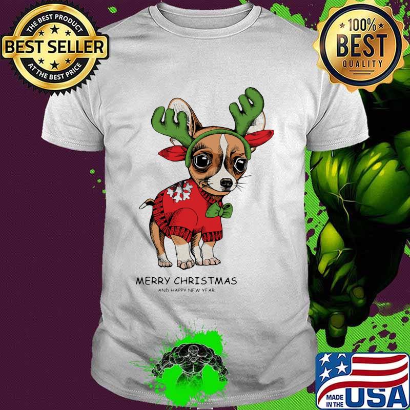 Merry Christmas And Happy New Year Dog Chihuahua Shirt