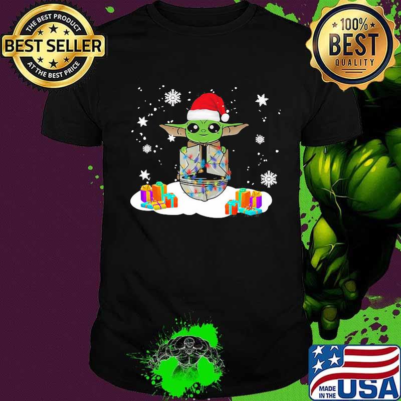 Merry christmas baby yoda and darth vader head snow shirt