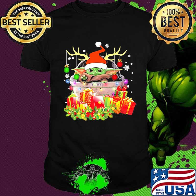 Merry christmas baby yoda santa gifts shirt