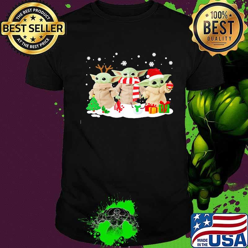 Merry christmas baby yoda snow vintage shirt