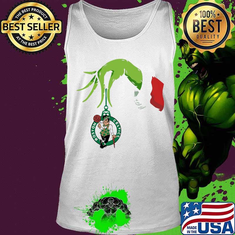 Merry christmas grinch holding boston celtics basketball logo s Tank top Merry christmas grinch holding boston celtics basketball logo s Tank top