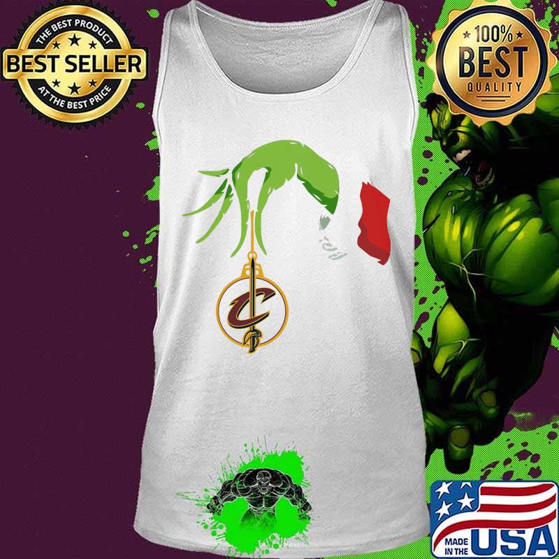 Merry christmas grinch holding cleveland cavallers logo s Tank top Merry christmas grinch holding cleveland cavallers logo s Tank top