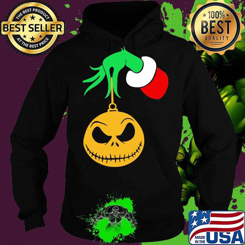Merry christmas grinch holding jack skellington s Hoodie Merry christmas grinch holding jack skellington s Hoodie