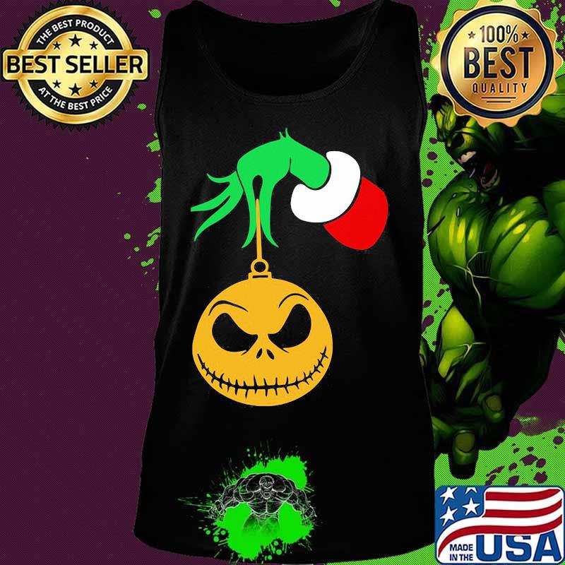 Merry christmas grinch holding jack skellington s Tank top Merry christmas grinch holding jack skellington s Tank top