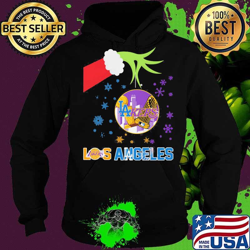 Merry christmas grinch holding los angeles lakers s Hoodie Merry christmas grinch holding los angeles lakers s Hoodie