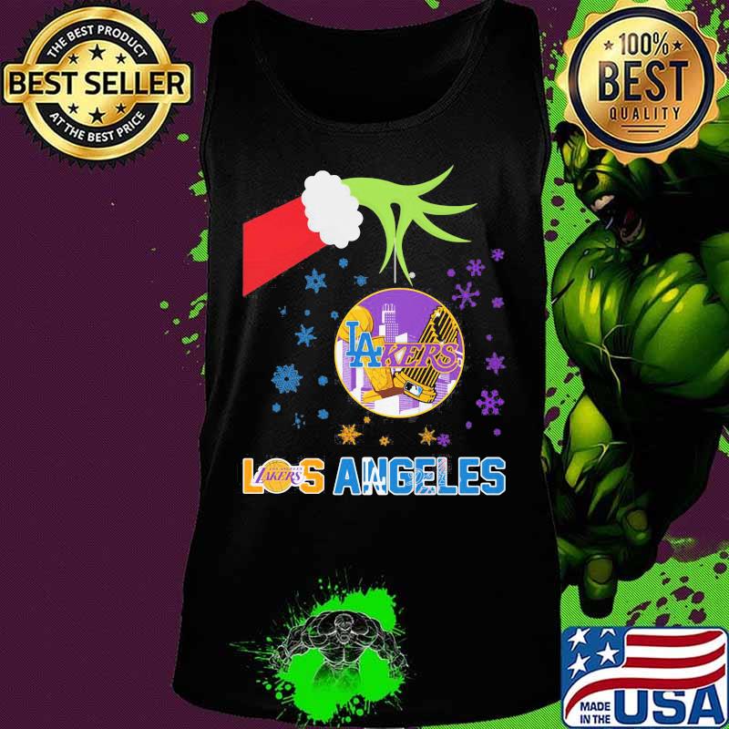 Merry christmas grinch holding los angeles lakers s Tank top Merry christmas grinch holding los angeles lakers s Tank top