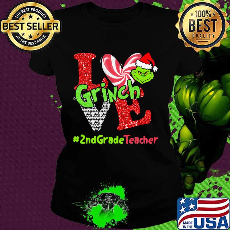 Merry christmas grinch love and grade teacher s Ladies tee Merry christmas grinch love and grade teacher s Ladies tee