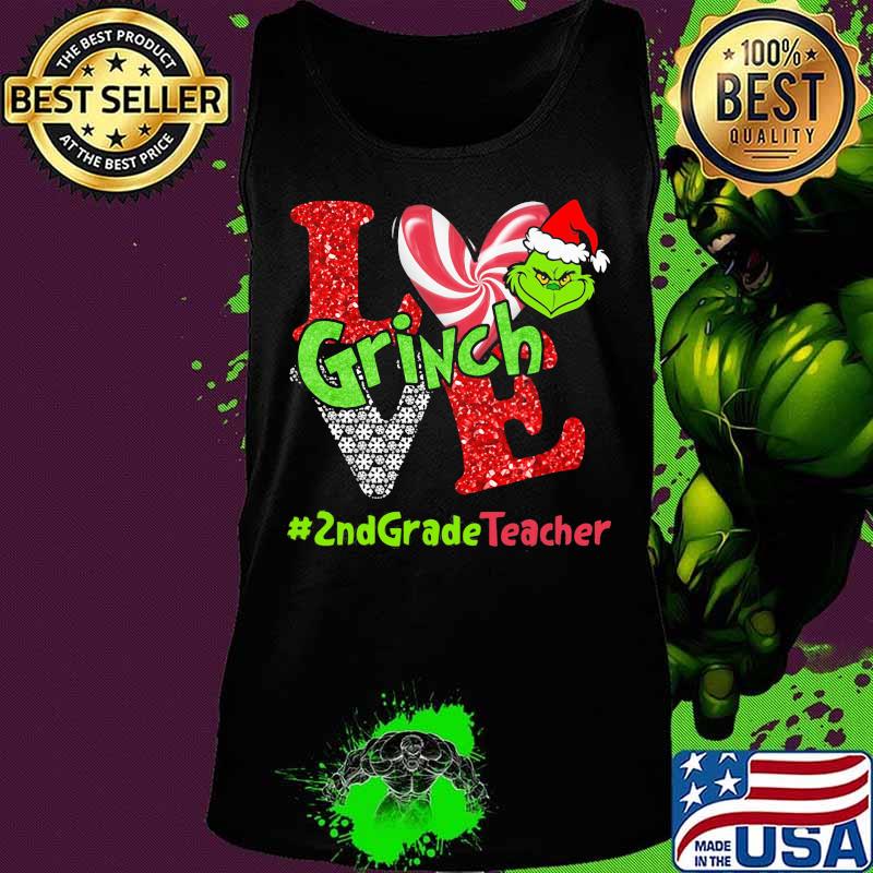 Merry christmas grinch love and grade teacher s Tank top Merry christmas grinch love and grade teacher s Tank top