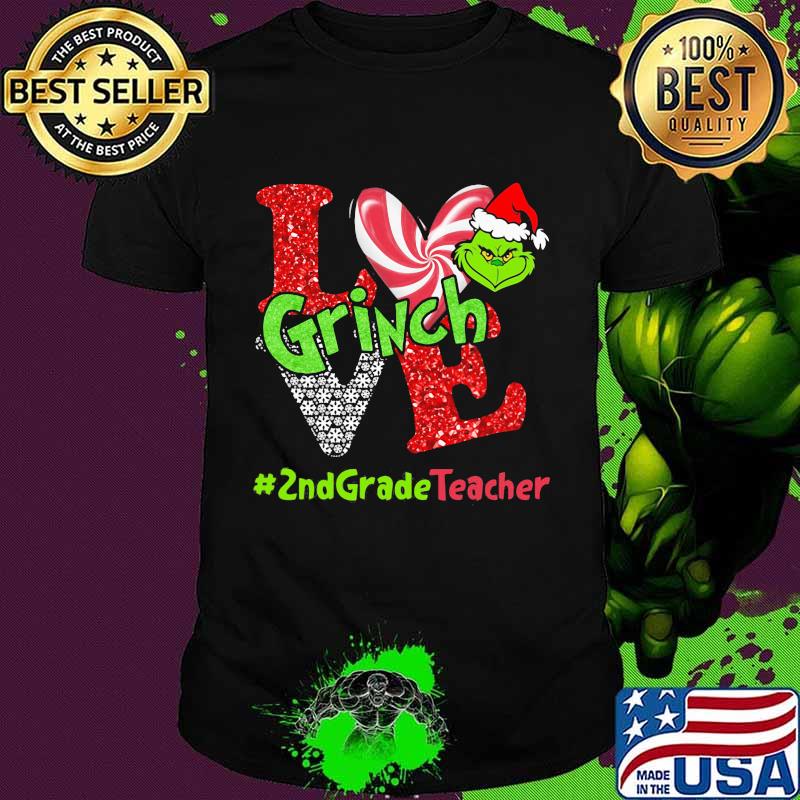 Merry christmas grinch love and grade teacher shirt