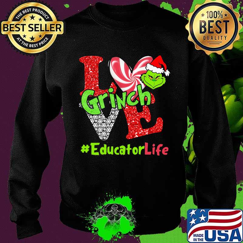 Merry christmas grinch love educator life s Sweater Merry christmas grinch love educator life s Sweater