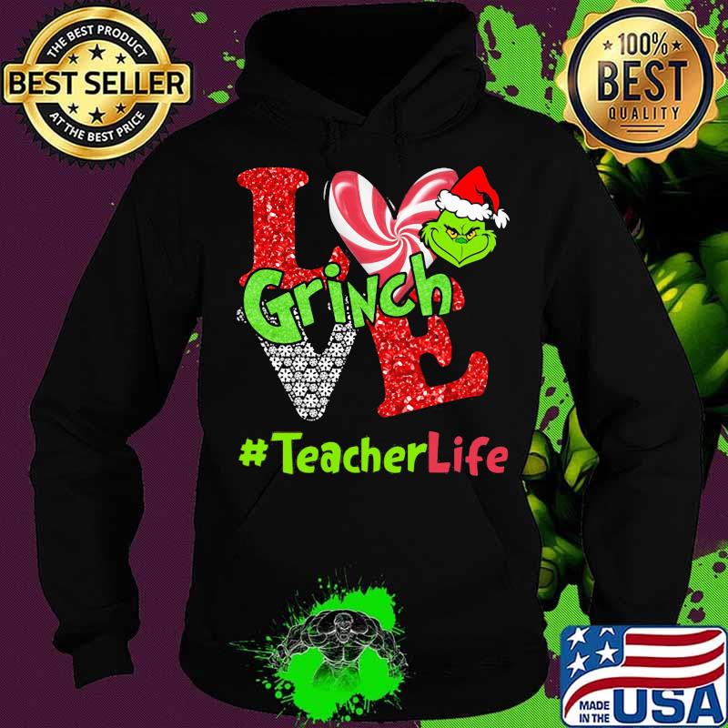 Merry christmas grinch love teacher life s Hoodie Merry christmas grinch love teacher life s Hoodie