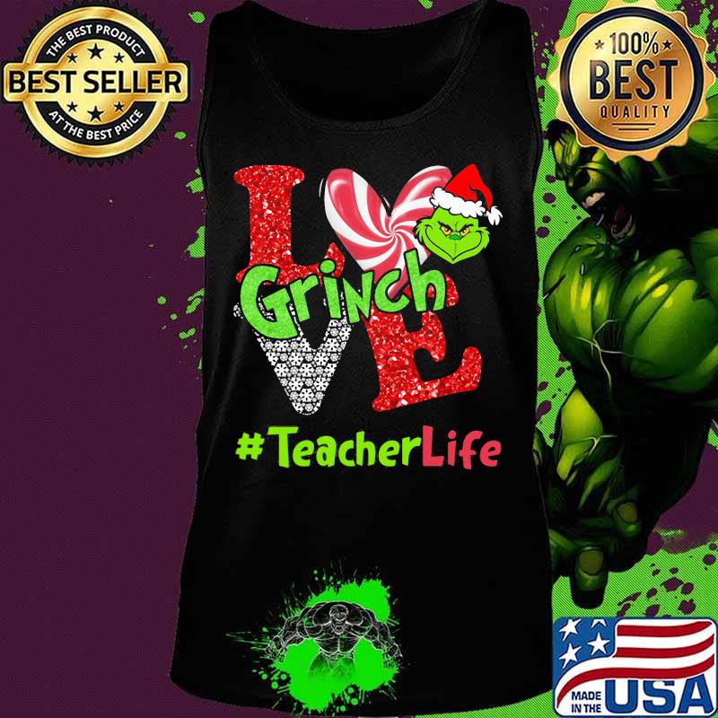 Merry christmas grinch love teacher life s Tank top Merry christmas grinch love teacher life s Tank top