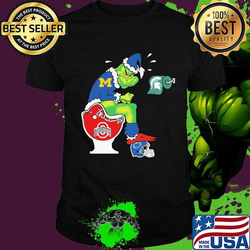 Merry christmas grinch ohio state buckeyes football toilet shirt