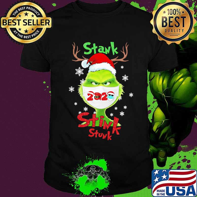 Merry christmas grinch wear mask stink stank stunk 2020 shirt
