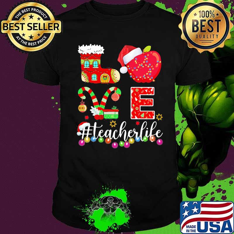Merry christmas love teacher life shirt