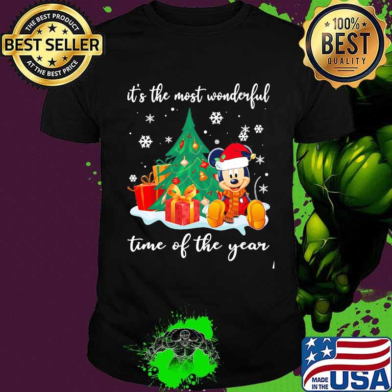 Merry christmas mickey mouse it's the most wonderful time of the year snow shirt