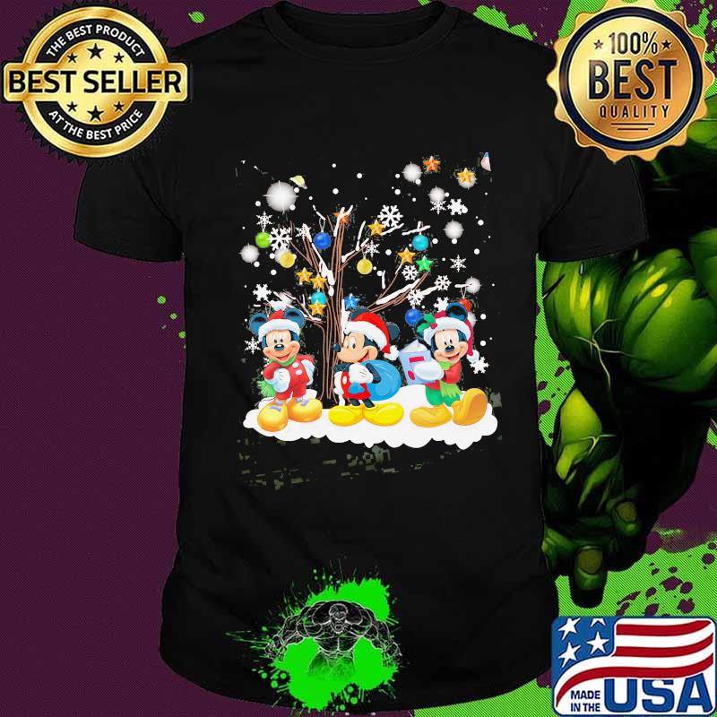 Merry christmas mickey mouse santa snow shirt