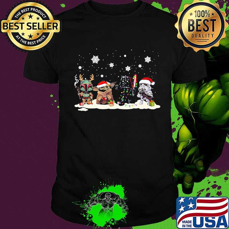 Merry christmas star wars characters snow shirt