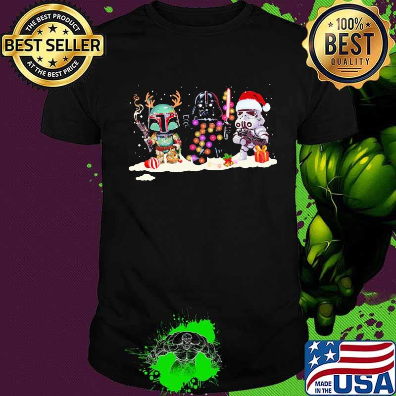 Merry christmas star wars darth vader lights snow shirt
