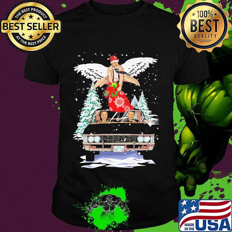 Merry christmas supernatural wings car shirt