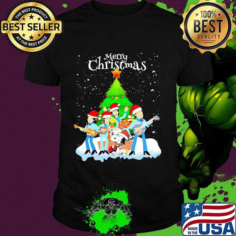 Merry christmas the peanuts band and snoopy shirt