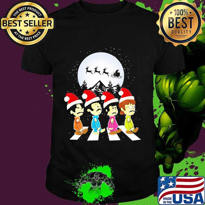 Merry christmas the peanuts band chibi abbey road shirt