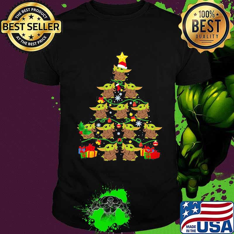 Merry christmas tree baby yoda shirt