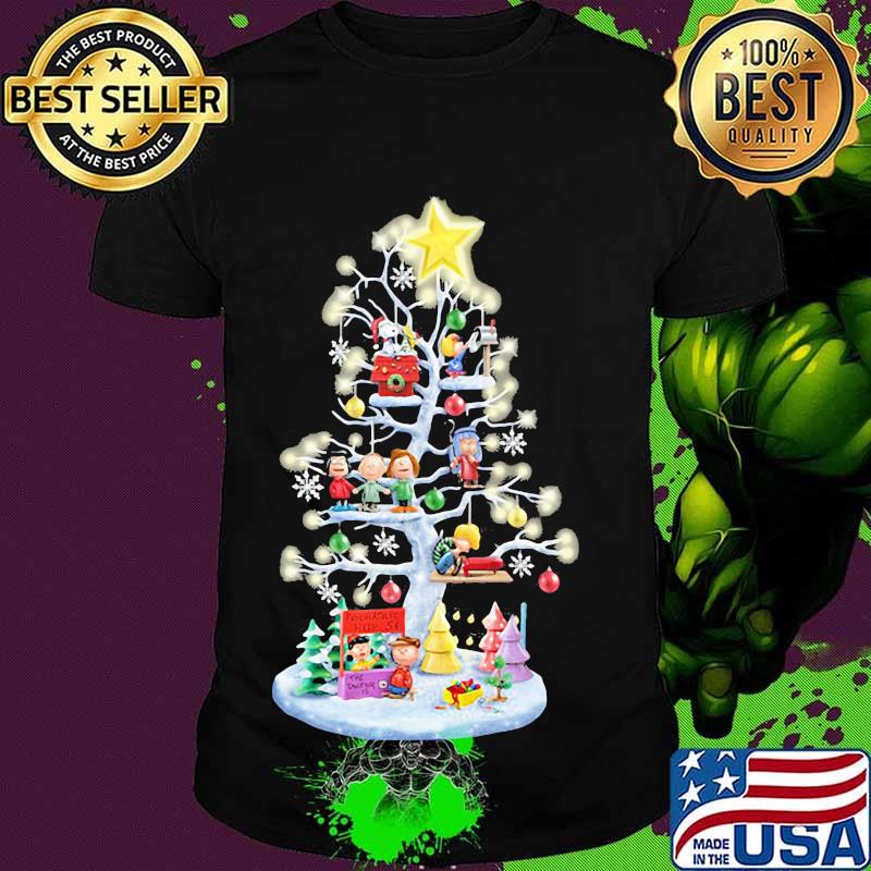 Merry christmas tree the peanuts characters star shirt