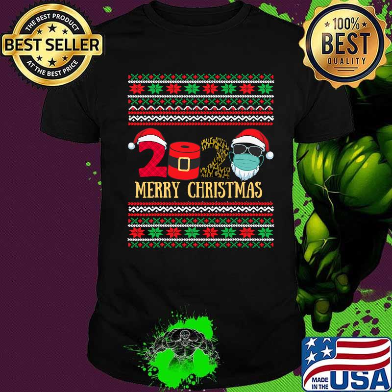 Merry christmas ugly sweater christmas 2020 santa face mask shirt Merry christmas ugly sweater christmas 2020 santa face mask shirt