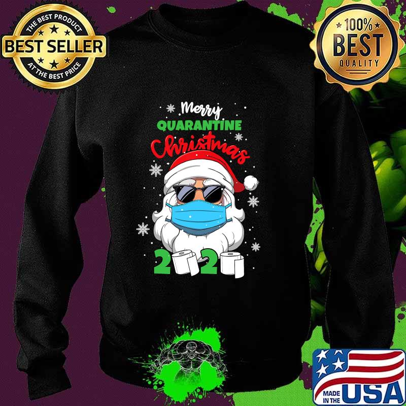 Merry Quarantine Christmas 2020 Santa Face Mask And Toilet Paper Shirt Sweater Merry Quarantine Christmas 2020 Santa Face Mask And Toilet Paper Shirt Sweater