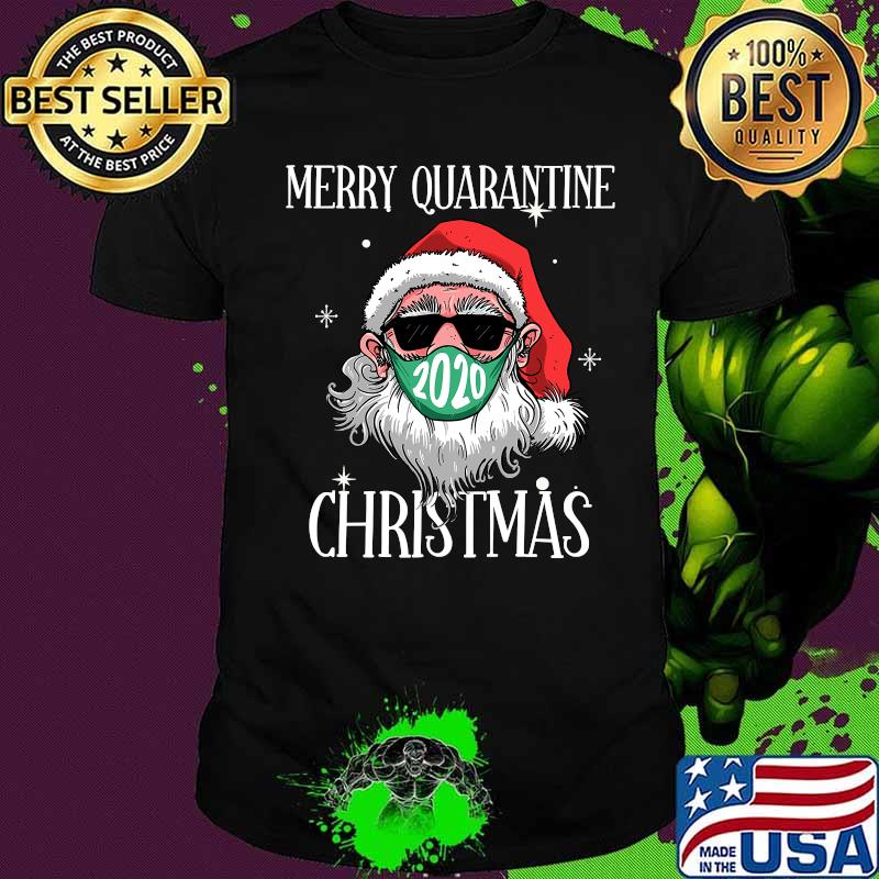 Merry quarantine christmas santa claus shirt