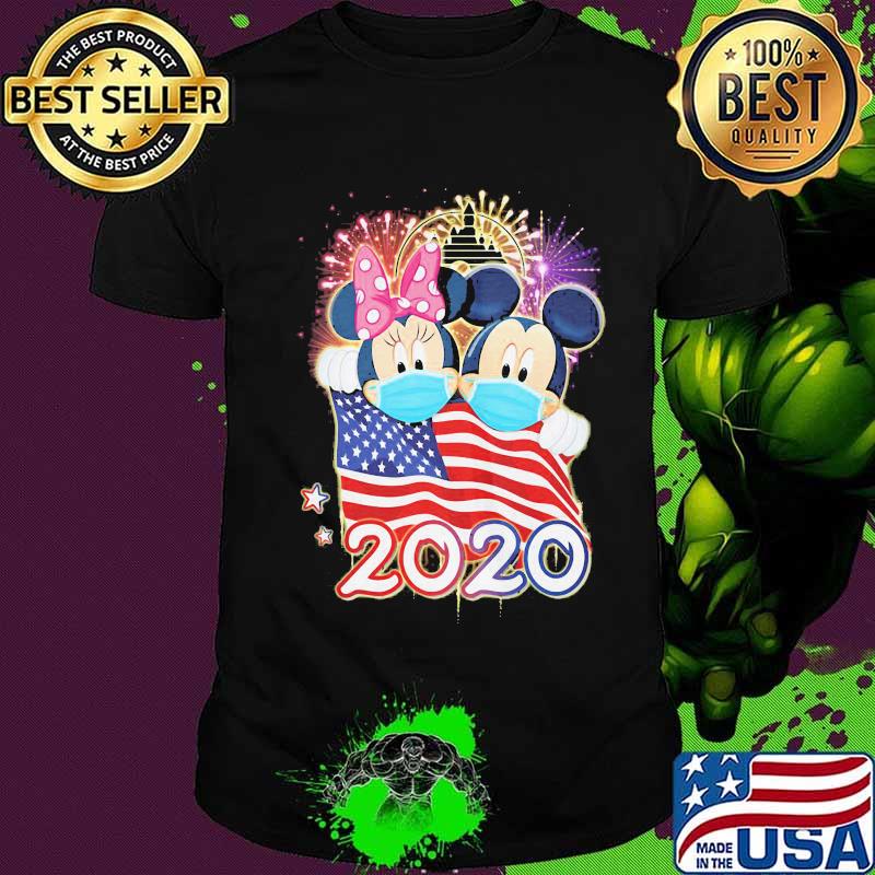 Mickey minnie mouse mask american flag 2020 shirt