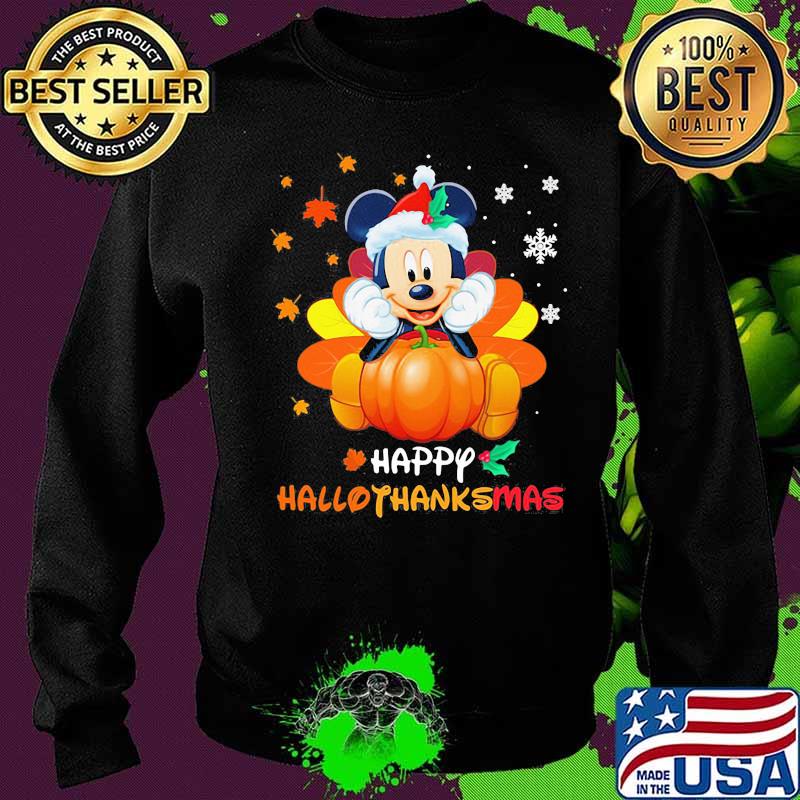 Mickey mouse happy hallothanksmas halloween thanksgiving christmas s Sweater Mickey mouse happy hallothanksmas halloween thanksgiving christmas s Sweater