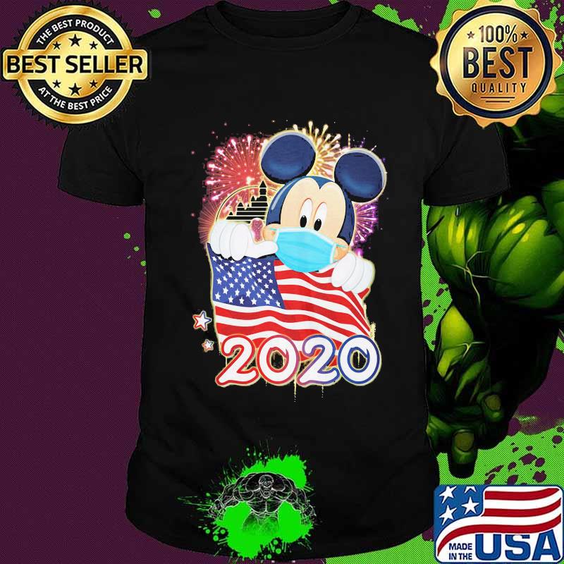 Mickey mouse mask american flag 2020 shirt