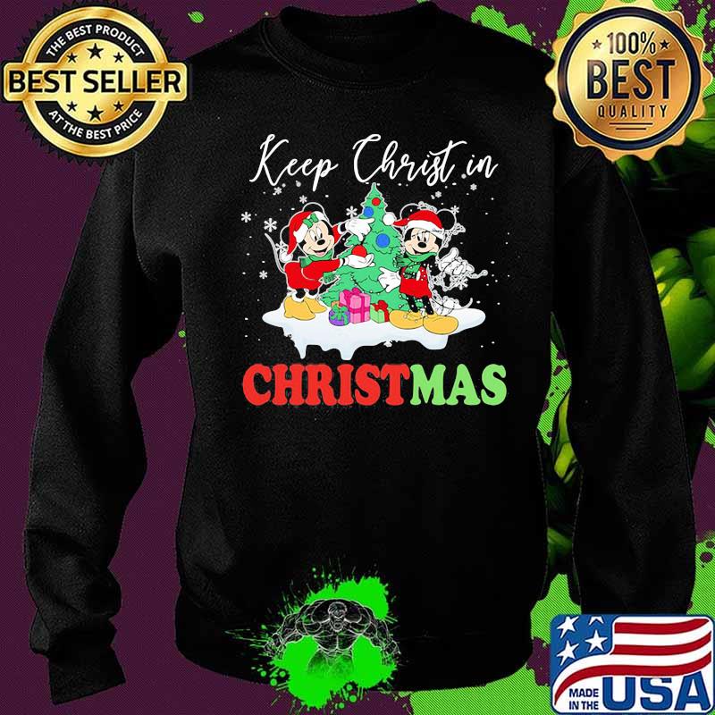 Minnie and mickey mouse keep christ in christmas s Sweater Minnie and mickey mouse keep christ in christmas s Sweater