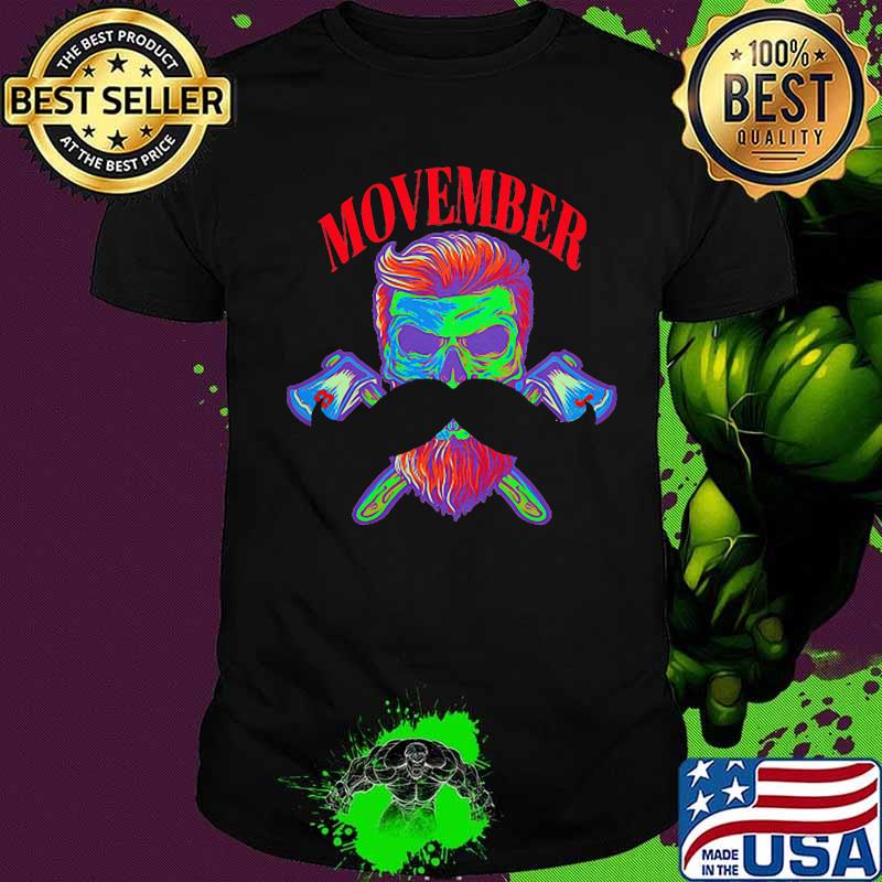 Movember Bj Lumberjack skull With Crossed Axes Shirt