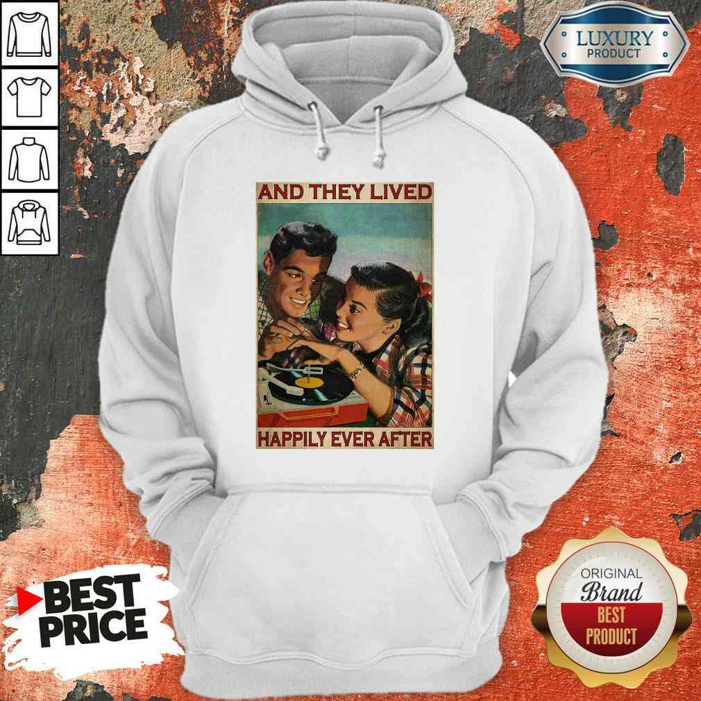Music Couple Record Player And They Lived Happily Ever After Poster Shirt
