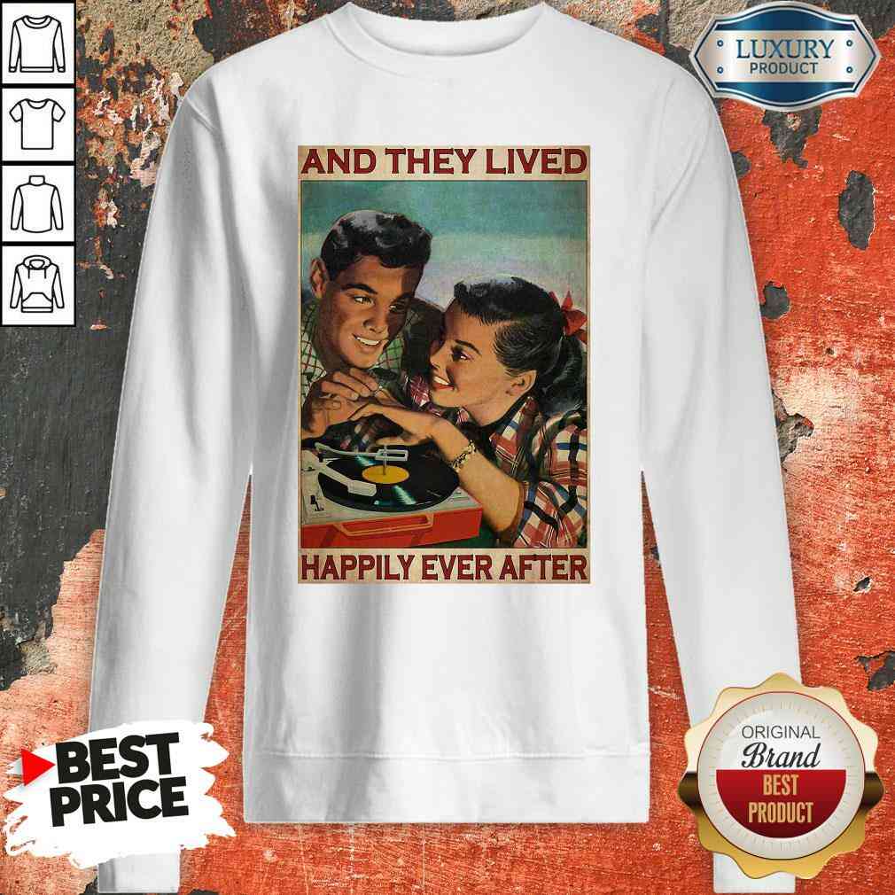 Music Couple Record Player And They Lived Happily Ever After Poster Shirt