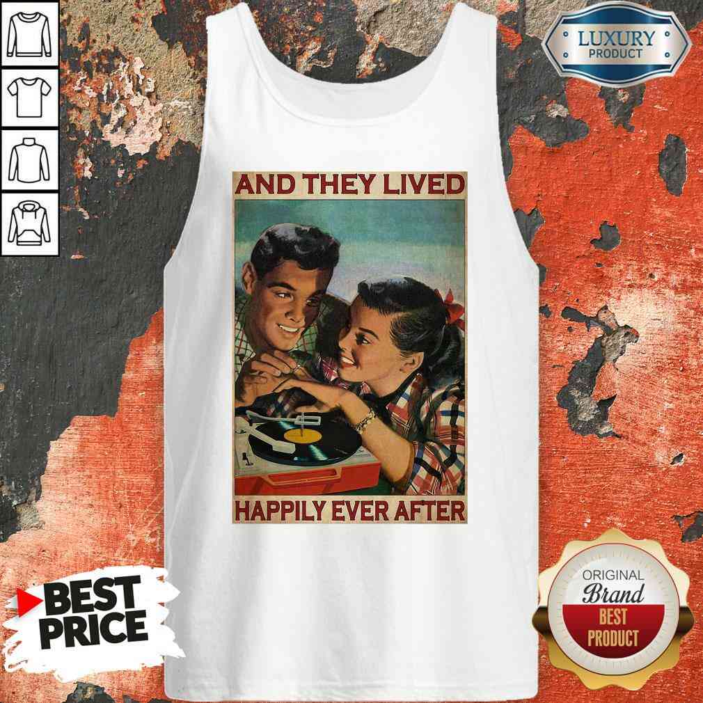 Music Couple Record Player And They Lived Happily Ever After Poster Shirt