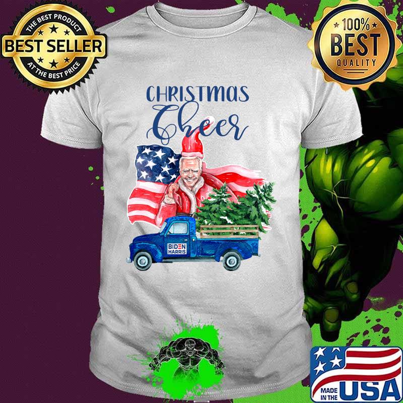 Official Christmas Cheer Joe Biden Santa Claus Flag Us Truck Shirt